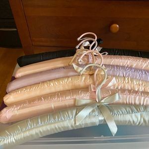 New multicolor satin covered hangers.